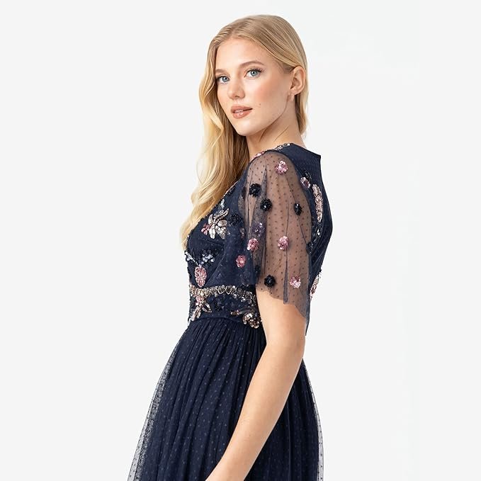 maya deluxe women's womens maxi dress ladies embellished spot mesh a line v neck dress for wedding guest bridesmaid prom ball occasion dress maya deluxe women's womens maxi dress ladies embellished spot mesh a line v neck dress for wedding guest bridesmaid prom ball occasion dress