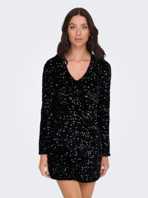 onlanika ls sequins women's v neck dress