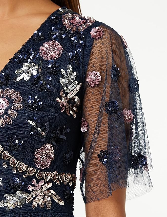 maya deluxe women's womens maxi dress ladies embellished spot mesh a line v neck dress for wedding guest bridesmaid prom ball occasion dress maya deluxe women's womens maxi dress ladies embellished spot mesh a line v neck dress for wedding guest bridesmaid prom ball occasion dress