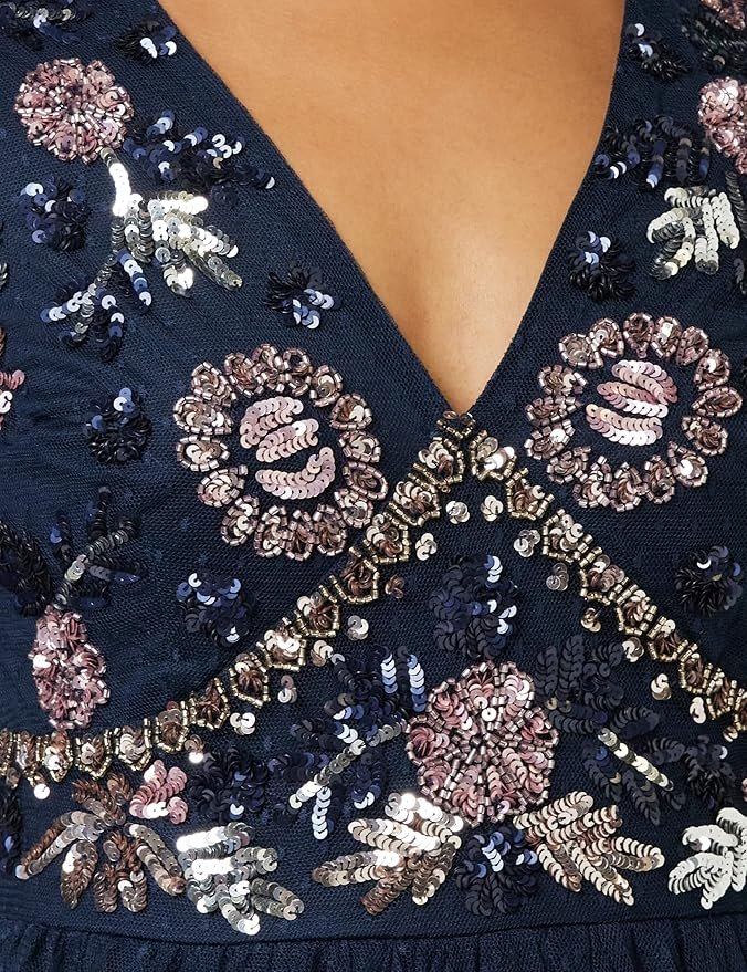 maya deluxe women's womens maxi dress ladies embellished spot mesh a line v neck dress for wedding guest bridesmaid prom ball occasion dress maya deluxe women's womens maxi dress ladies embellished spot mesh a line v neck dress for wedding guest bridesmaid prom ball occasion dress