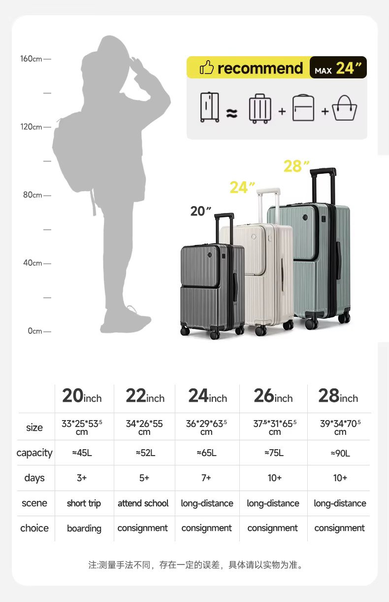 walktrip travelling bags trolley case suitcase luggage large capacity zipper tsa lock hard suitcase for travel luggage